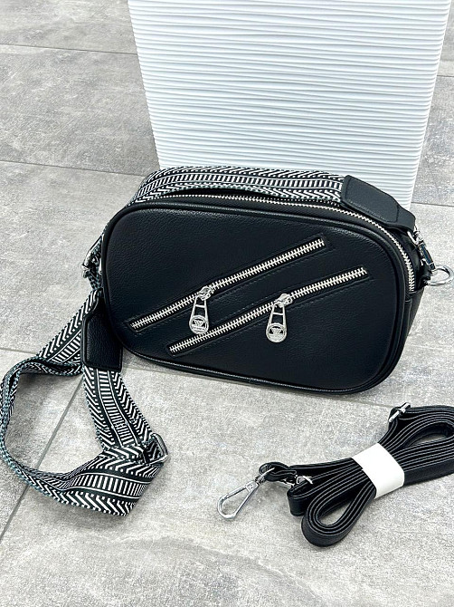 Маленькая женская сумочка с молниями Look Черный Киев - изображение 3