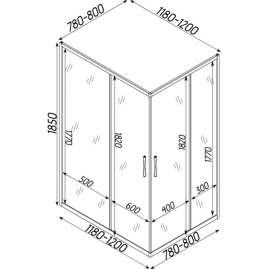 Душова кабіна прямокутна без піддона NOTEC N120FS BRAVO (1уп.) Київ - фото 8