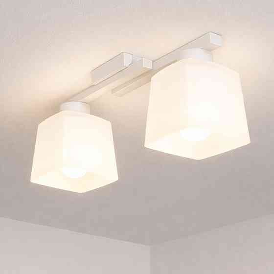 Люстра потолочная на два плафона MSK Electric Dublin под лампы Е27 белая NL 16610-2 WH Одесса