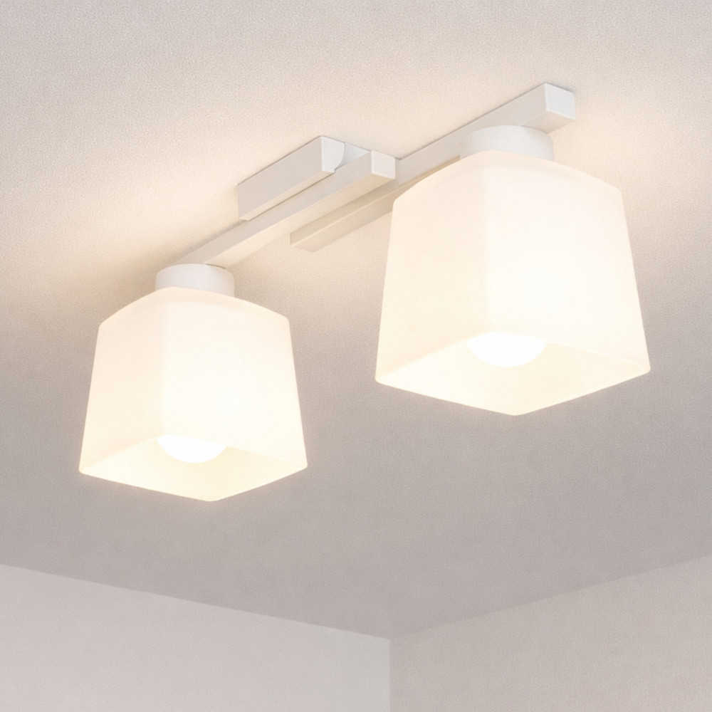 Люстра потолочная на два плафона MSK Electric Dublin под лампы Е27 белая NL 16610-2 WH Одесса - изображение 4