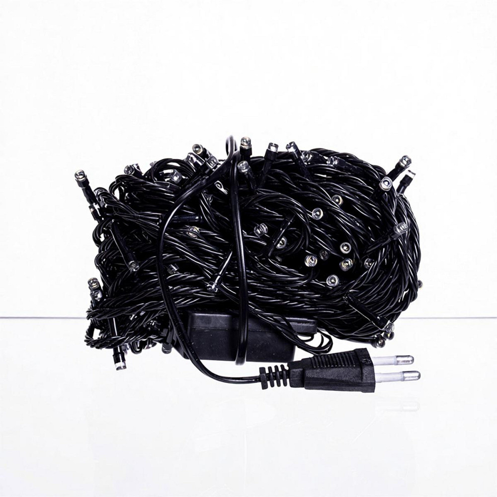 Новорічна гірлянда кімнатна нитка 18 м 180 LED кімнатна гірлянда чорний провід Біле світло W180LED18MBW Коломыя - изображение 6