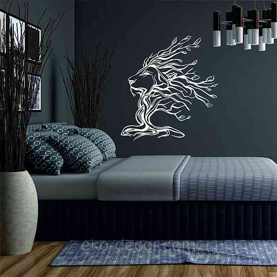 Декоративное настенное 3D Панно «Лев» Декор на стену с объемом 70*64 см, Белый Киев