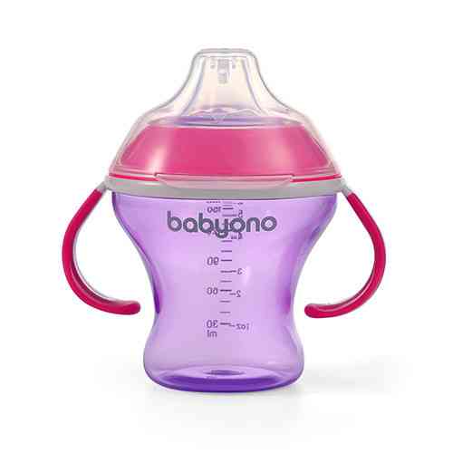 Поїлка непроливайка для дітей з м'яким носиком 3+ місяців 180 мл BabyOno Рожевий Кривий Ріг