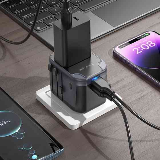 Зарядное устройство BOROFONE BAC12 Leader 3-портовое черное Киев