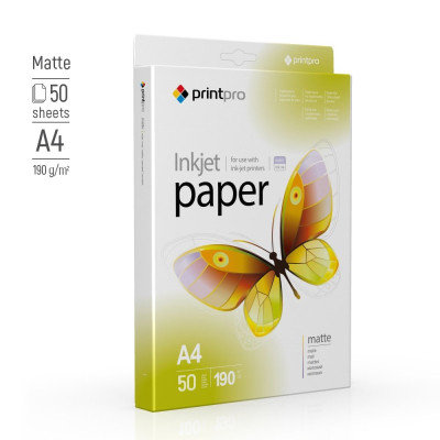 Фотобумага PrintPro A4 Matt 190г, 50ст. (PME190050A4) Винница - изображение 1