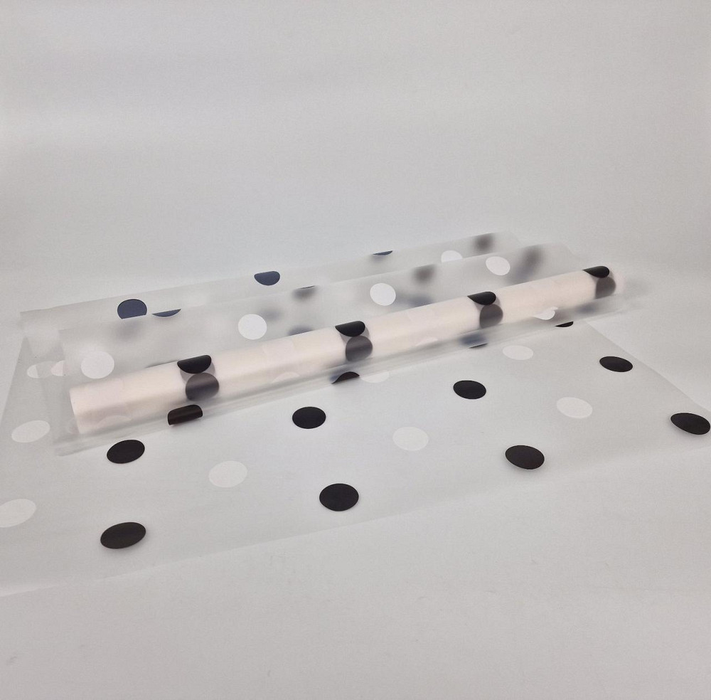 Плівка флориста матова для квітів (57) (h600) Горох Великий No 2 Чорні (1 шт.) Харків - фото 1