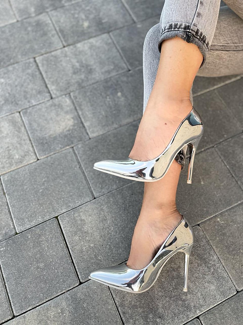 Comer Туфлі жіночі COMER срібні еко-лак каблук 11см 36р (4789) Коломыя - изображение 5
