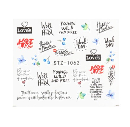 Наклейки на ногти надписи разные - размер стикера 6*5см, инструкция по применению есть в описании товара Киев - изображение 1