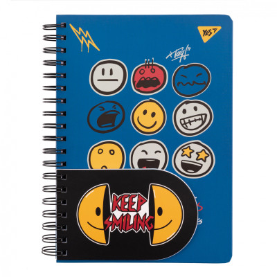 Блокнот Yes 2 в 1 В5 В7 80 лк 20 лк двойная спираль Melt Smile клетка (151842) Винница - изображение 1