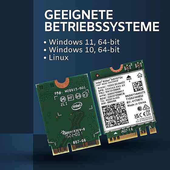 Адаптер Wi‑Fi Intel AX210.NGWG.NVX зелёный Wi‑Fi 6E 2x2 1675 PCIe Bluetooth 5.3 2.4/5/6 ГГц OFDMA MU‑MIMO Киев