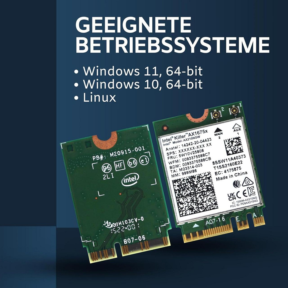 Адаптер Wi‑Fi Intel AX210.NGWG.NVX зелёный Wi‑Fi 6E 2x2 1675 PCIe Bluetooth 5.3 2.4/5/6 ГГц OFDMA MU‑MIMO Киев - изображение 4