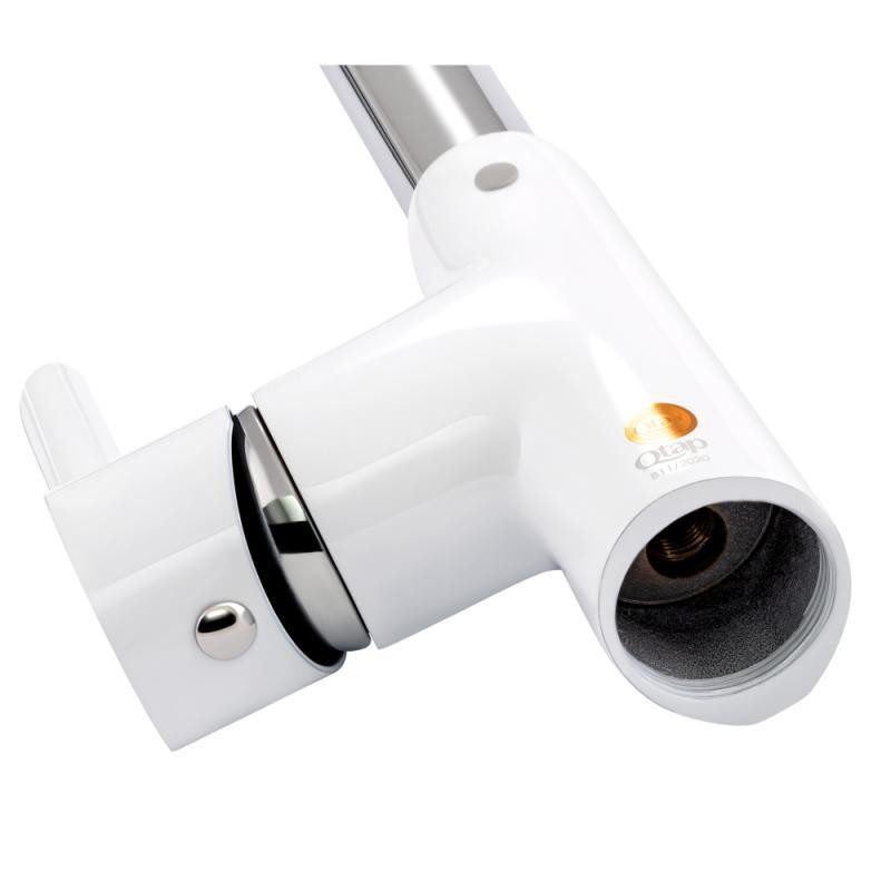 Смеситель для кухни из латуни Qtap Grand QTGRAWCR007F Chrome/White Харьков - изображение 3