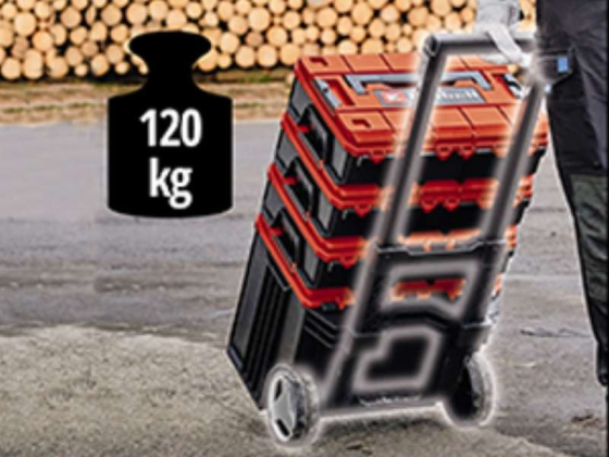 Якісний пластиковий кейс Einhell E-Case L з колесами : навантаження до 120 кг (4540014) Київ