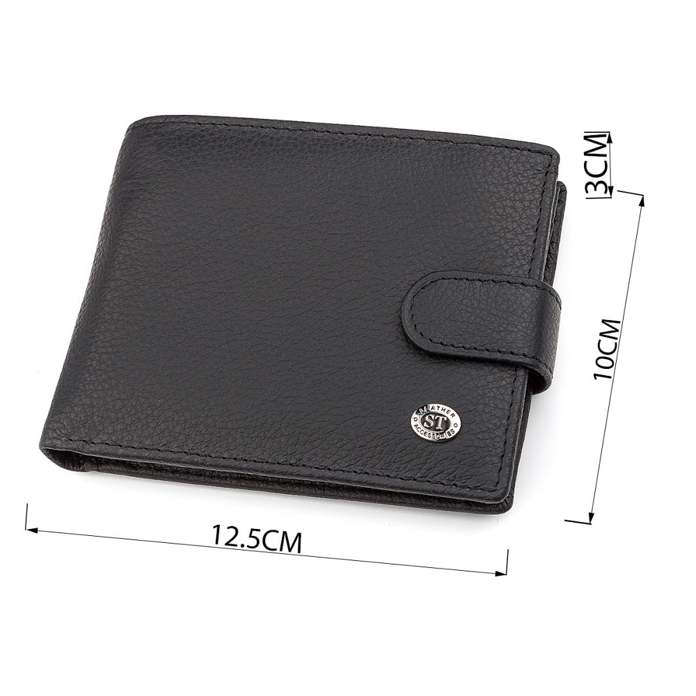 Мужской кошелек ST Leather 18328 (ST137) итальянская кожа Черный Киев - изображение 3
