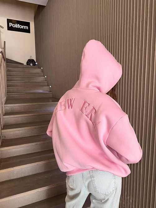 Женская утепленная оверсайз худи трехнить на флисе Одесса - изображение 9