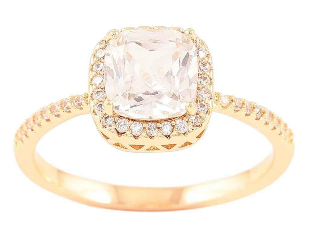 Каблочка Позолота 18K «Фианит в обрамлении циркония» (258690) р.19 ТМ XUPING Киев - изображение 1