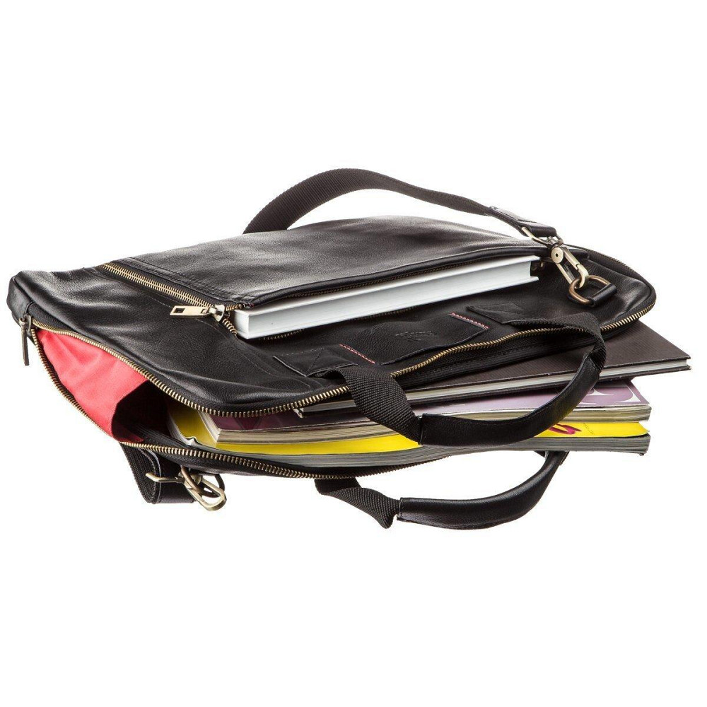 Мужская кожаная тонкая сумка для ноутбука SHVIGEL 19117 Черная Киев - изображение 3