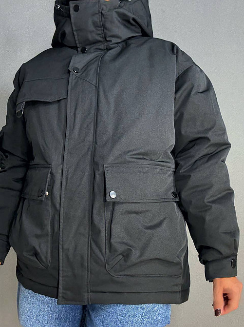 Куртка жіноча Snow Passion 6617 парка з капюшоном та кишенями оверсайз чорна, чорний, 48 Київ - фото 14