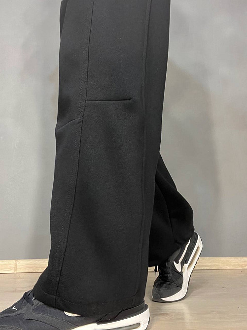 Штани жіночі A-N 25061 спортивні широкі Baggy з кишенями та шнурком трикотажні чорні, чорний, M Київ - фото 15