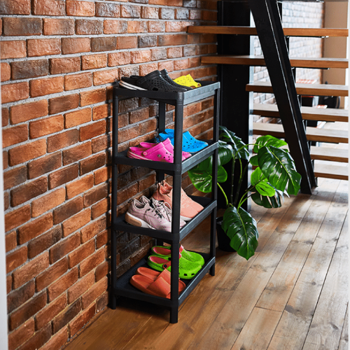 Полиця для взуття на 4 полиці 56*33*105см пластик граніт Алеана Житомир - изображение 3