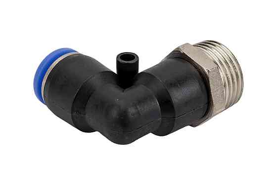 Фітинг кутовий 1/2" для пластикових трубок зовнішнє різблення 10мм Одеса