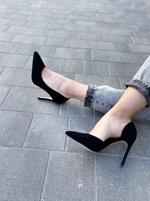 Meideli Туфлі жіночі MEIDELI чорні еко-замша каблук 10см 36р.-23.5см 40р.-26см (L311-1 4970) Коломия - фото 8