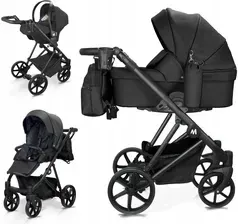 Дитяча коляска Mommo Royal 3w1 Wielofunkcyjny Czarna Eko Skóra Київ - фото 1