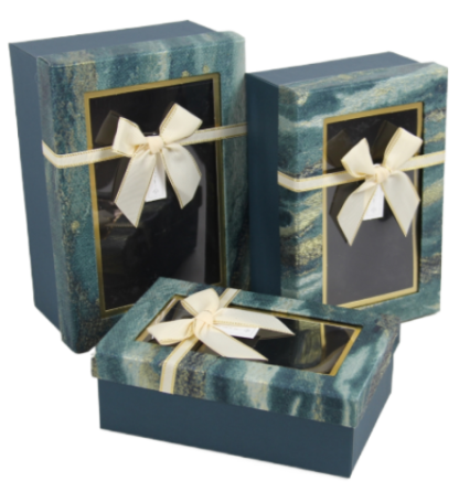 Подарункові коробки UFO 1037K-332 Набір 3 шт TURQUOISE прям. (6990794) Київ