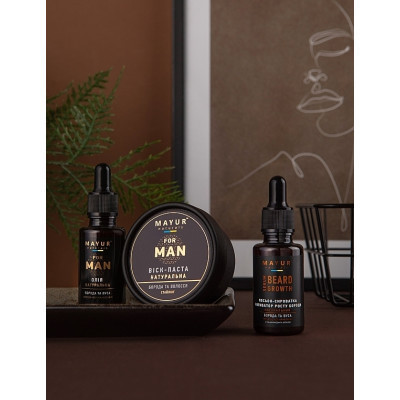 Сироватка для волосся Mayur Активатор росту бороди З ніацинамідом та арганою 30 мл (4820230953459) Вінниця - фото 2