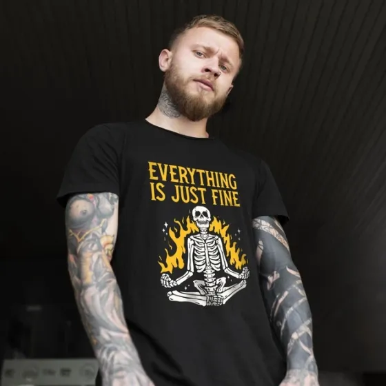 Футболка мужская с принтом Everythings is just fine Размер 48 Anime0345 Днепр