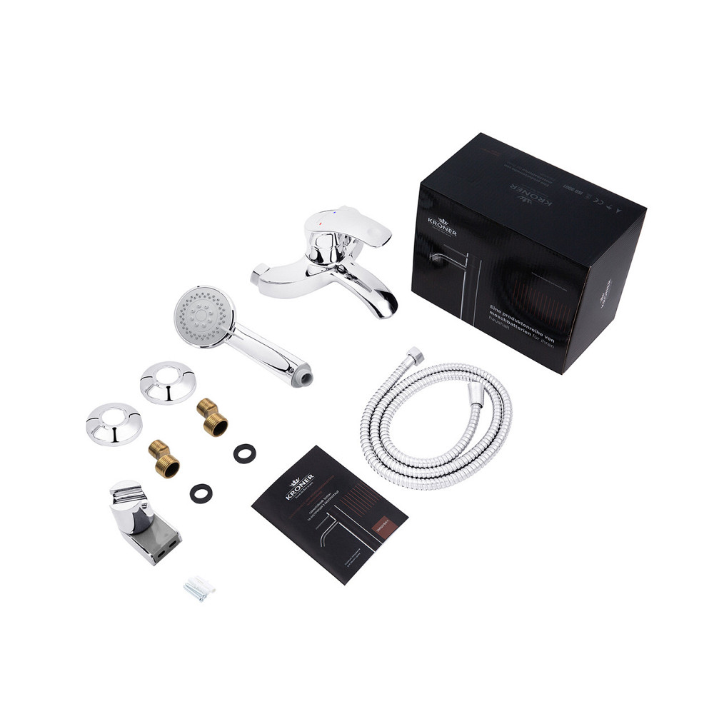 Змішувач для ванни Kroner KRP Konstante - C060 з душовим гарнітуром, хром Київ - фото 7
