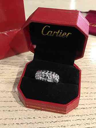 Cartier кольцо зубчики покрытие белым золотом / Картье кольцо с зубчиками белое Одесса