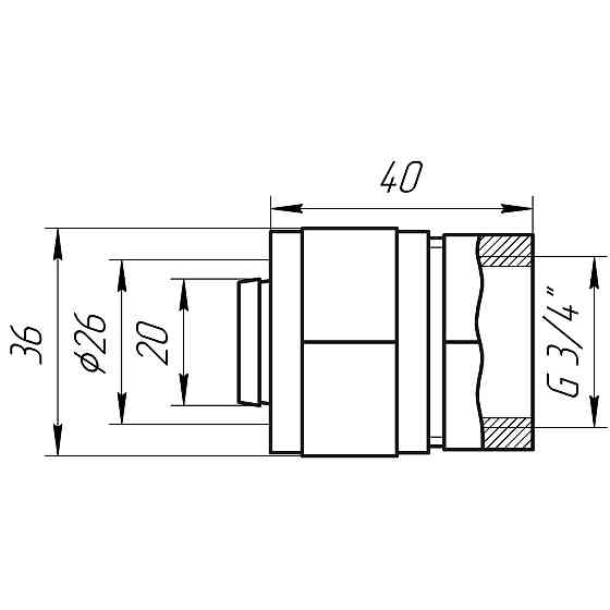 Муфта із внутрішньою різьбою APE ITALY 702 L 3/4″x26 Киев