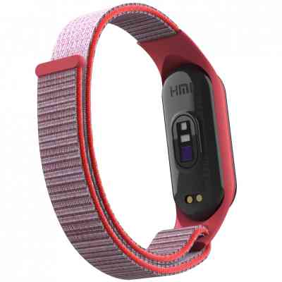 Ремінець до фітнес браслета Armorstandart нейлоновий для Xiaomi Mi Band 7/6/5/4 Grey/Red (ARM67853) Вінниця