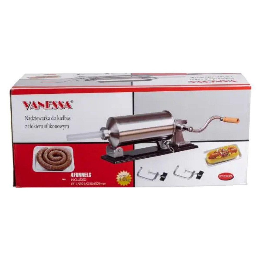 Шприц для колбасы ручной 3 л горизонтальный колбасный шприц из нержавейки для фарша 4 насадки 16788-4 Киев - изображение 10