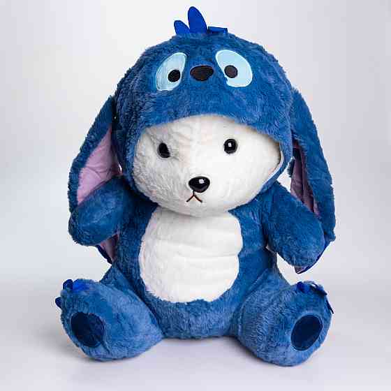 Yiwu М'яка іграшка-плед, подушка 3 в 1 Ведмедик Тедді в костюмі Стіча плед в іграшці 40×35×15 ( Коломия