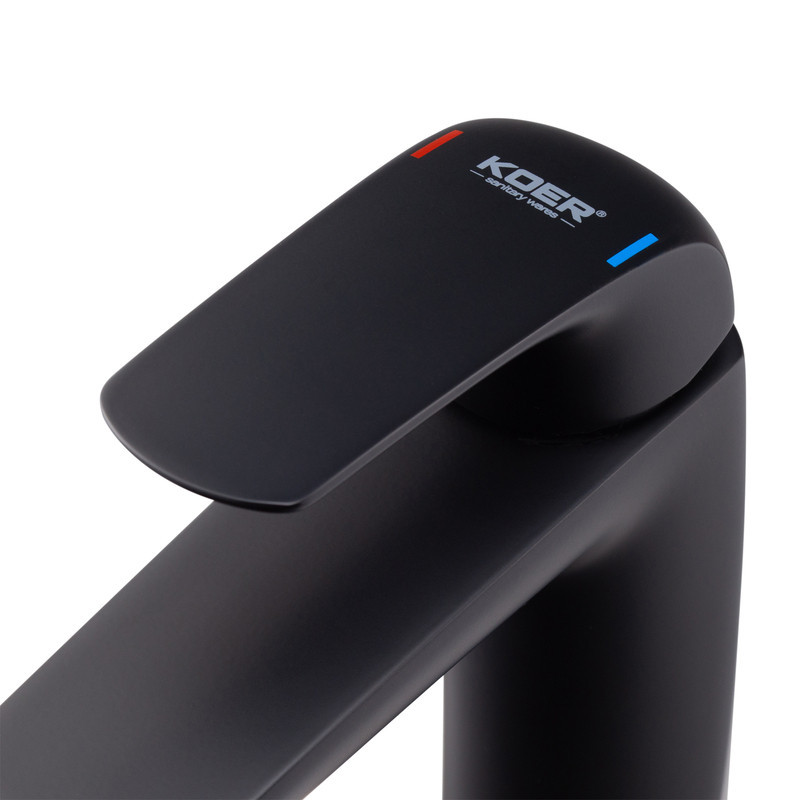 Черный смеситель для умывальника Koer KB-10008-05 KR3471 Харьков - изображение 3