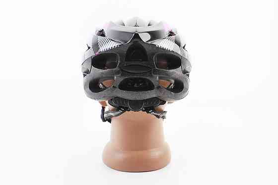 Шолом велосипедний L (54-62 см) знімний козирок, 21 вент. отворів, чорно-рожево-білий Київ