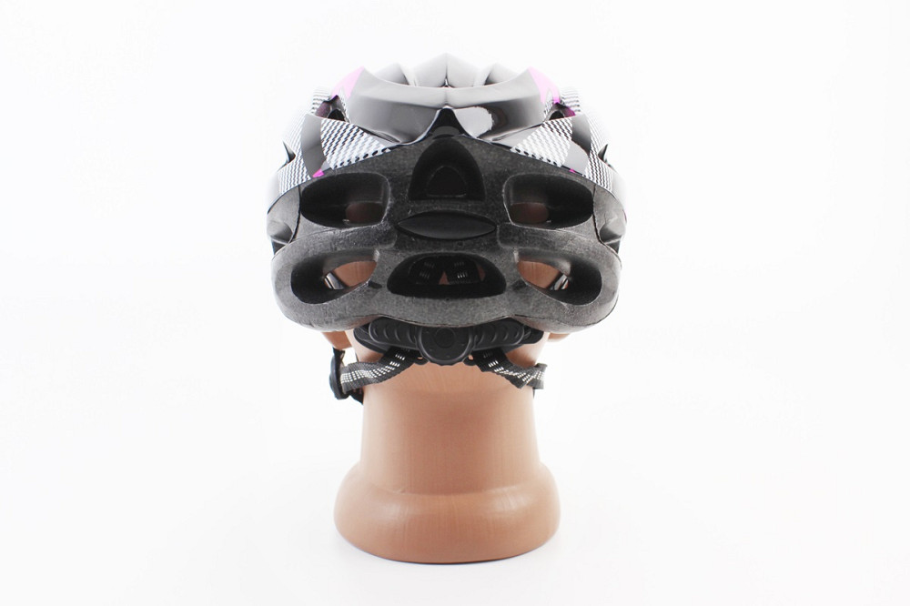 Шолом велосипедний L (54-62 см) знімний козирок, 21 вент. отворів, чорно-рожево-білий Київ - фото 2