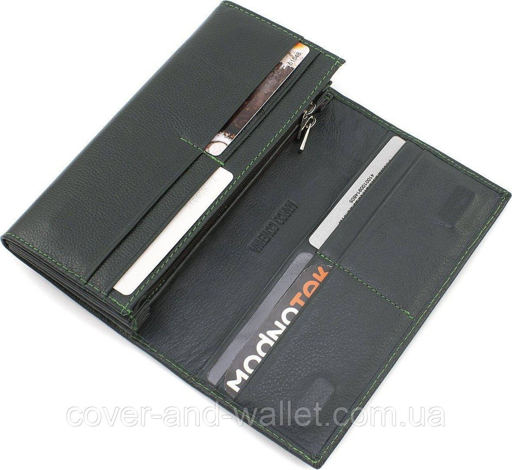 Класичний жіночий гаманець на магнітній застібці зеленого кольору Marco Coverna Київ - фото 8