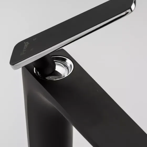 Змішувач для раковини високий Frap F1057-2 чорний/хром Київ