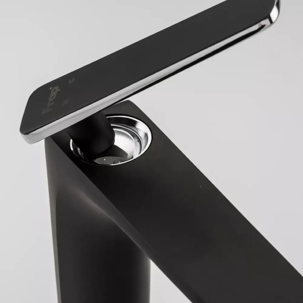 Смеситель для раковины высоки Frap F1057-2 черный/хром Киев - изображение 3