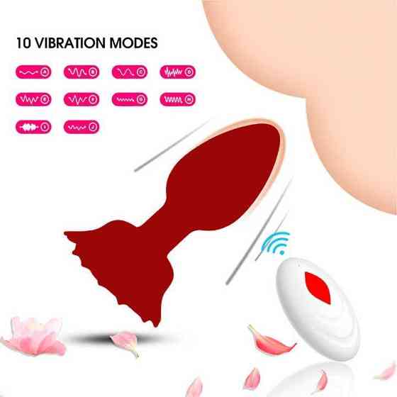 Силікональний анальний корок Rose бордо — Анальні іграшки Вінниця