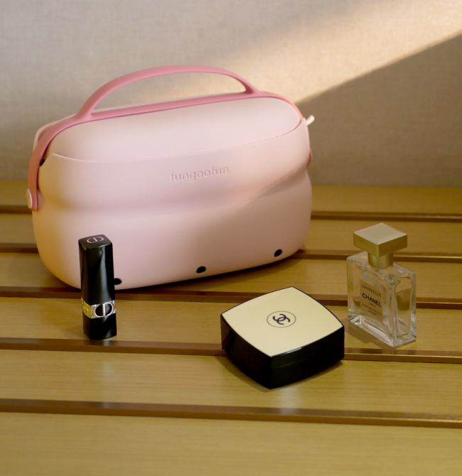 Сумочка силиконовая 2в1 косметичка дорожняя для аксессуаров в ваную комнату и душ,водонепроницаемая,розовая Каменец-Подольский - изображение 6