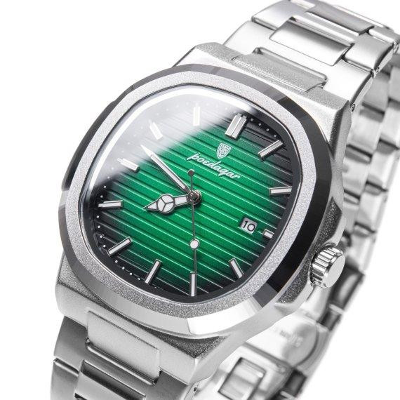 Чоловічий наручний годинник Poedagar Great Limited (Сріблястий із зеленим) Вінниця - фото 2