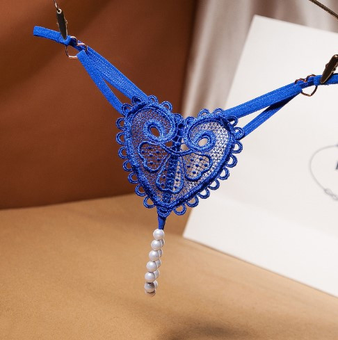 Стрінги з бусами жіночі універсальний синій Київ - фото 1