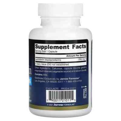 Пробіотики Jarrow Formulas Лактоферин сублімований, 250 мг, Lactoferrin, Freeze Dried, 60 ка (JRW-21011) Вінниця