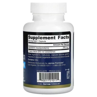 Пробиотики Jarrow Formulas Лактоферрин сублимированный, 250 мг, Lactoferrin, Freeze Dried, 60 ка (JRW-21011) Винница - изображение 2