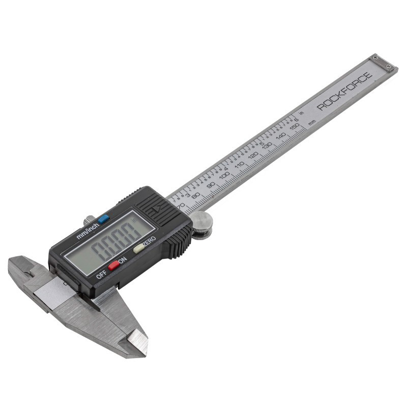 Штанггенциркуль електричний (0-150 мм, 0.01мм; внутр. Ø, покликаний. Ø + глибиномер), в пластиковому футлярі ROCKFORCE Одеса - фото 1