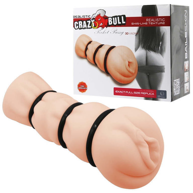 Мастурбатор-вагина Crazy Bull - Pocket Pussy 3D Vagina, BM-009154H Sex Aura Киев - изображение 2